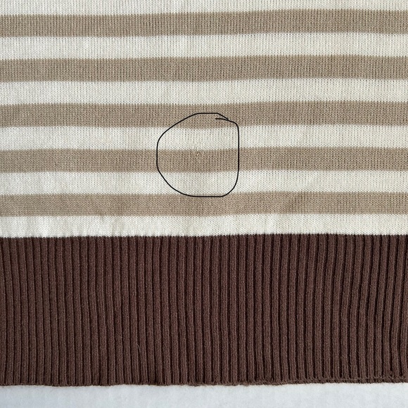 Vintage Mossimo Women’s Brown Cream Striped Sweater Vest Y2K XXL - Picture 10 of 10
